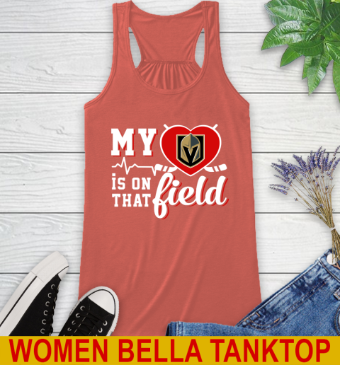 NHL My Heart Is On That Field Hockey Sports Vegas Golden Knights Racerback Tank 3