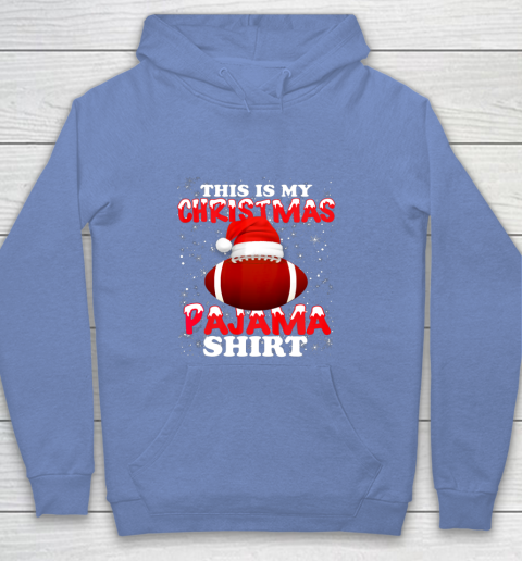 Football Christmas Gifts Santa Hat Funny Xmas Pajamas Youth Hoodie 8