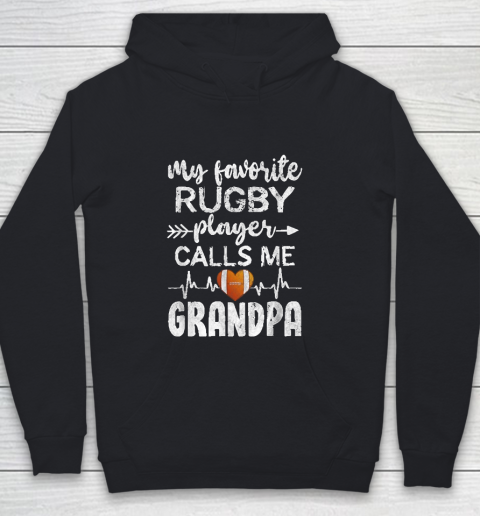 Grandpa Funny Gift Apparel  My Favorite Rugby Player Callsme Grandpa Youth Hoodie