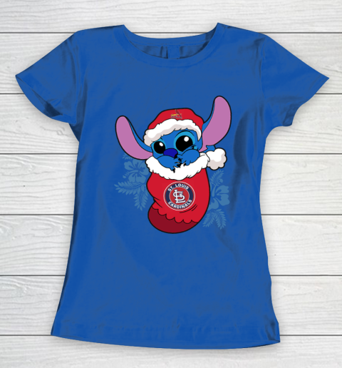 St.Louis Cardinals Christmas Stitch In The Sock Funny Disney MLB Women's T-Shirt 9