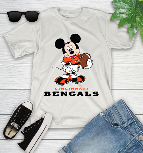 NFL Football Cincinnati Bengals Cheerful Mickey Mouse Shirt Youth T-Shirt 12