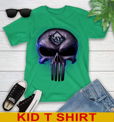 Tampa Bay Rays MLB Baseball Punisher Skull Sports Youth T-Shirt 7