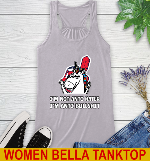 Cleveland Indians MLB Baseball Unicorn I'm Not Anti Hater I'm Anti Bullshit Racerback Tank 5