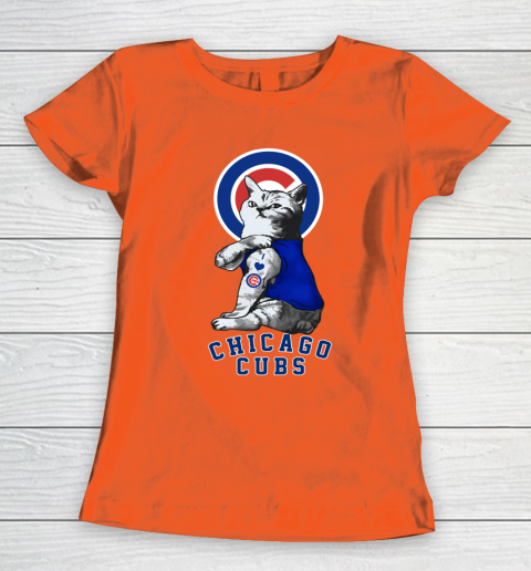 MLB Baseball My Cat Loves Chicago Cubs Women's T-Shirt 3