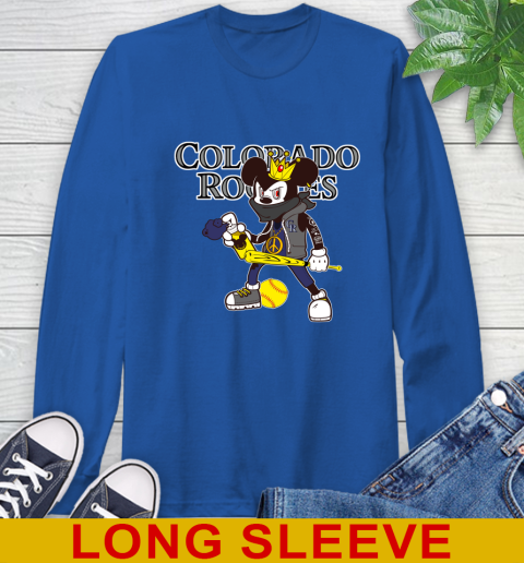 Colorado Rockies MLB Baseball Mickey Peace Sign Sports Long Sleeve T-Shirt 9