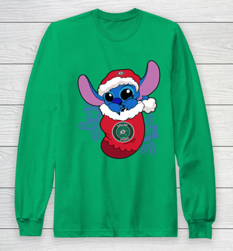 Dallas Stars Christmas Stitch In The Sock Funny Disney NHL Long Sleeve T-Shirt 7