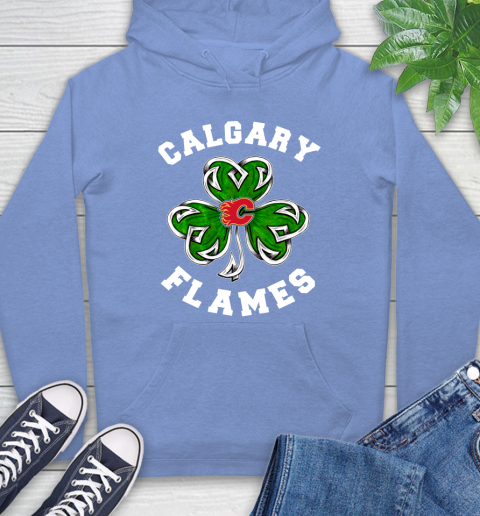 NHL Calgary Flames Three Leaf Clover St Patrick's Day Hockey Sports Hoodie 11