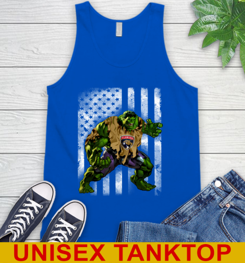 Florida Panthers Hulk Marvel Avengers NHL Hockey American Flag Tank Top 4