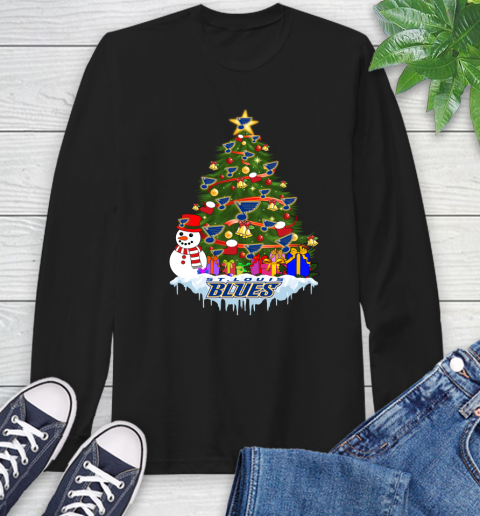 St.Louis Blues Merry Christmas NHL Hockey Sports Long Sleeve T-Shirt - Image 3