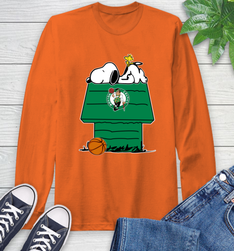Boston Celtics NBA Basketball Snoopy Woodstock The Peanuts Movie Long Sleeve T-Shirt 5