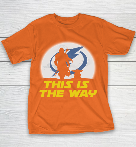 Tampa Bay Lightning NHL Ice Hockey Star Wars Yoda And Mandalorian This Is The Way Youth T-Shirt 4