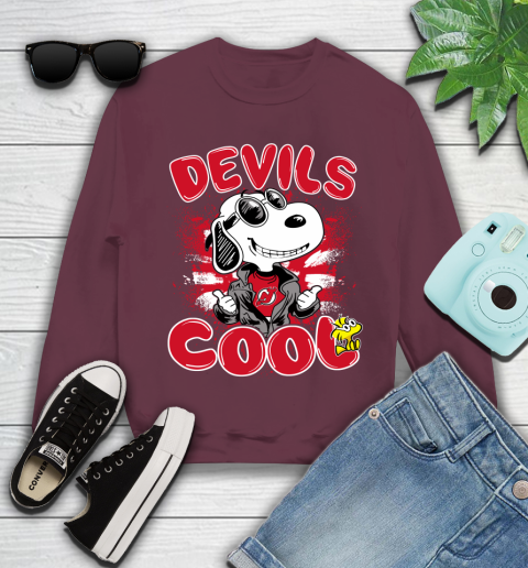 NHL Hockey New Jersey Devils Cool Snoopy Shirt Youth Sweatshirt 3