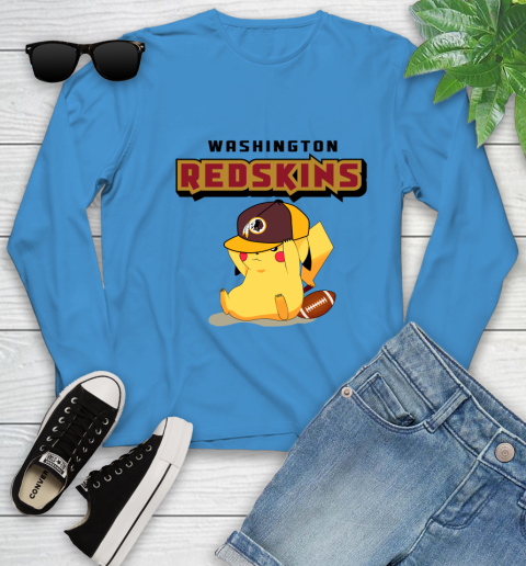 NFL Pikachu Football Washington Redskins Youth Long Sleeve 7