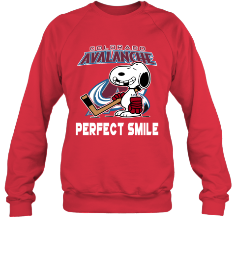 NHL Colorado Avalanche Snoopy Perfect Smile The Peanuts Movie Hockey T Shirt  Youth Sweatshirt