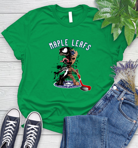 NHL Toronto Maple Leafs Hockey Venom Groot Guardians Of The Galaxy Women's T-Shirt 6