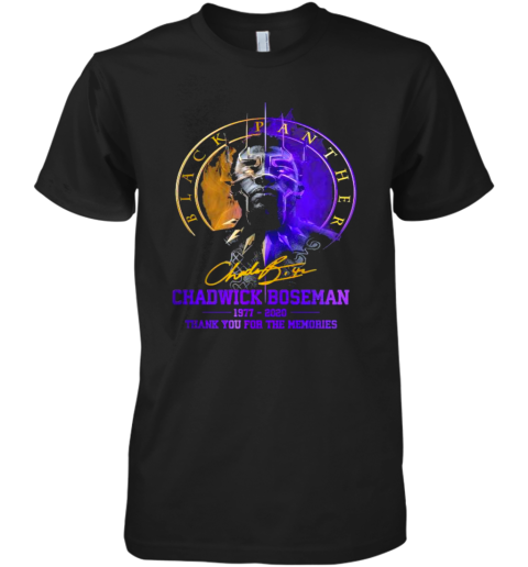 Black Panther Chadwick Boseman 1977 2020 Thank You For The Memories Signature Premium Men's T-Shirt
