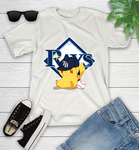 MLB Pikachu Baseball Sports Tampa Bay Rays Youth T-Shirt