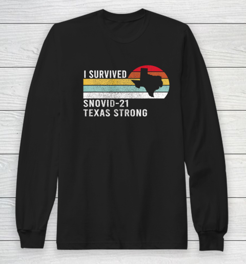 I Survived Snovid 21 Texas Strong Vintage Retro Design Long Sleeve T-Shirt