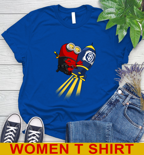 MLB Baseball San Diego Padres Deadpool Minion Marvel Shirt Women's T-Shirt 10