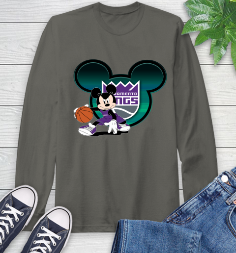 NBA Sacramento Kings Mickey Mouse Disney Basketball Long Sleeve T-Shirt 8
