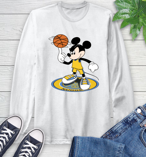 NBA Basketball Denver Nuggets Cheerful Mickey Disney Shirt Long Sleeve T-Shirt 2