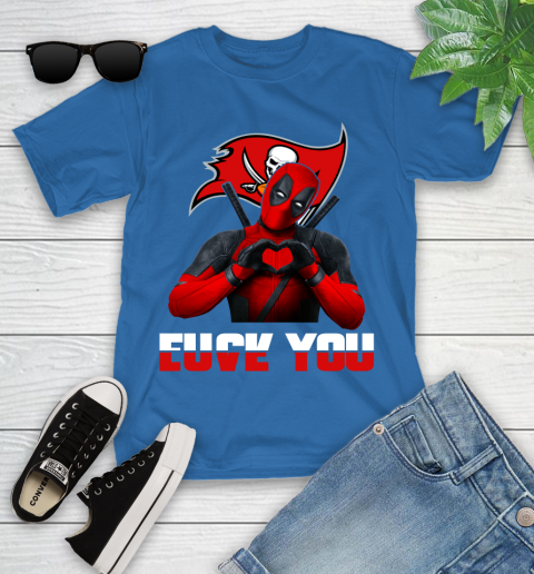 NHL Tampa Bay Buccaneers Deadpool Love You Fuck You Football Sports Youth T-Shirt 12