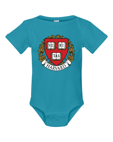 Harvard Crimson Infant Bodysuit ynxl harvard crimson infant rib bodysuit 4400 105 front turquoise
