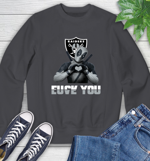 NHL Oakland Raiders Deadpool Love You Fuck You Football Sports Sweatshirt 6