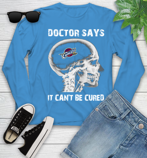NBA Cleveland Cavaliers Basketball Skull It Can't Be Cured Shirt Youth Long Sleeve 7