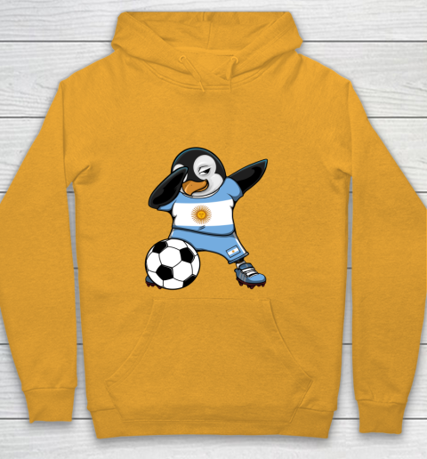 Dabbing Penguin Argentina Soccer Fans Jersey Football Lovers Youth Hoodie 2