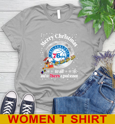 Philadelphia 76ers Merry Christmas To All And To 76ers A Good Season NBA Basketball Sports Women's T-Shirt 5