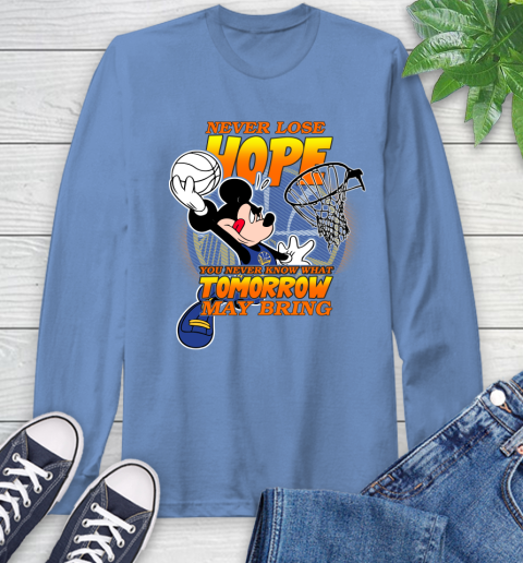 Golden State Warriors NBA Basketball Mickey Disney Never Lose Hope Long Sleeve T-Shirt 12