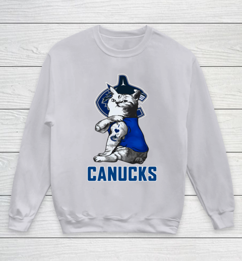NHL My Cat Loves Vancouver Canucks Hockey Youth Sweatshirt 3
