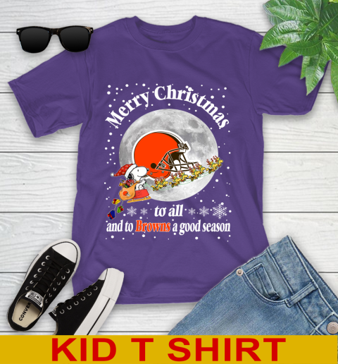 Cleveland Browns Merry Christmas To All And To Browns A Good Season NFL Football Sports Youth T-Shirt 3