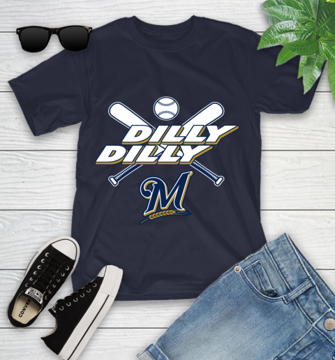 MLB Milwaukee Brewers Dilly Dilly Baseball Sports Youth T-Shirt 3