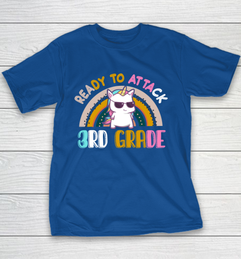 Back to school shirt Ready To Attack 3rd grade Unicorn Youth T-Shirt 6