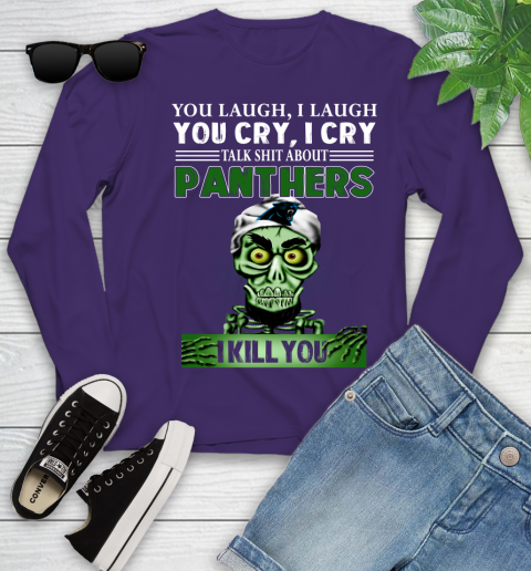 NFL Talk Shit About Carolina Panthers I Kill You Achmed The Dead Terrorist Jeffrey Dunham Football Youth Long Sleeve 4