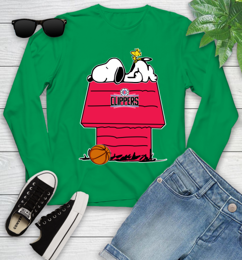 LA Clippers NBA Basketball Snoopy Woodstock The Peanuts Movie Youth Long Sleeve 6