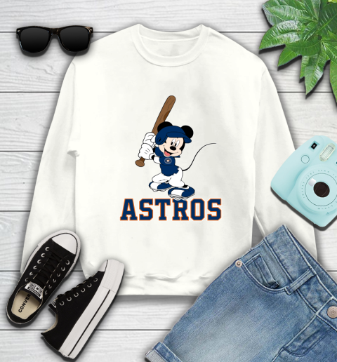 MLB Baseball Houston Astros Cheerful Mickey Mouse Shirt Sweatshirt 2