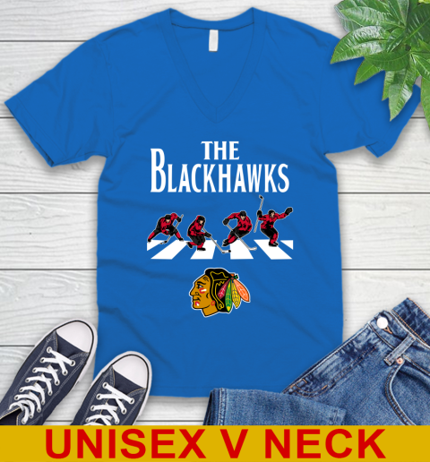 NHL Hockey Chicago Blackhawks The Beatles Rock Band Shirt V-Neck T-Shirt 5