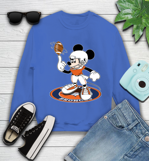 NFL Football Denver Broncos Cheerful Mickey Disney Shirt Youth Sweatshirt 7