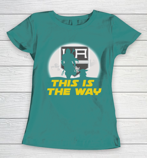 Los Angeles Kings NHL Ice Hockey Star Wars Yoda And Mandalorian This Is The Way Women's T-Shirt 10