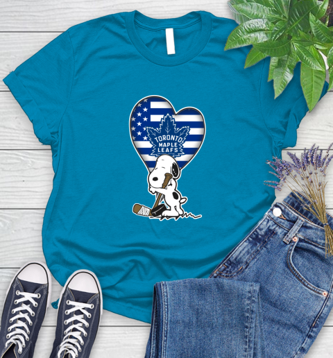 Toronto Maple Leafs NHL Hockey The Peanuts Movie Adorable Snoopy Women's T-Shirt 7