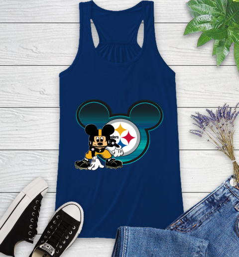NFL Pittsburgh Steelers Mickey Mouse Disney Football T Shirt Racerback Tank 9