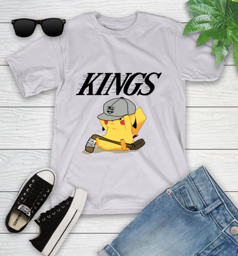 NHL Pikachu Hockey Sports Los Angeles Kings Youth T-Shirt 4
