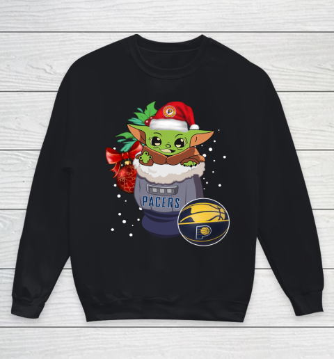 Indiana Pacers Christmas Baby Yoda Star Wars Funny Happy NBA Youth Sweatshirt