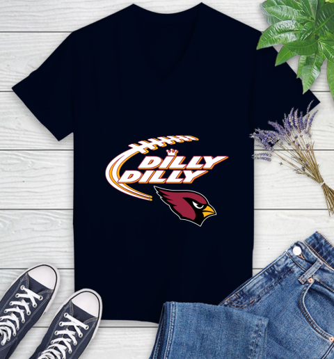 NFL Arizona Cardinals Dilly Dilly Football Sports Women's V-Neck T-Shirt 3