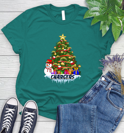 Los Angeles Chargers Merry Christmas NFL Football Sports Women's T-Shirt 12