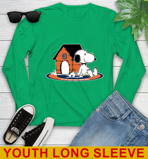 MLB Baseball Detroit Tigers Snoopy The Peanuts Movie Shirt Youth Long Sleeve 7