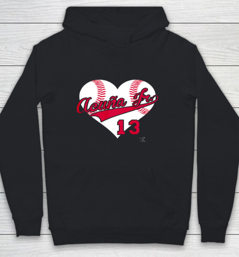 Ronald Acuna Jr Baseball Heart Gameday Youth Hoodie